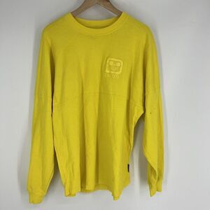 Walt Disney World Spirit Jersey T Shirt Size Medium Neon Yellow Long Sleeve Crew